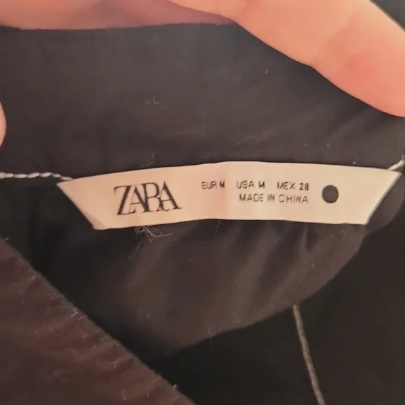 Zara black cotton summer dress, size medium - Picture 5 of 6